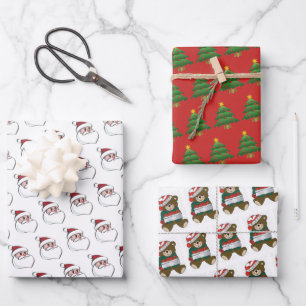 Assorted Christmas Wrapping Paper Flat Sheet