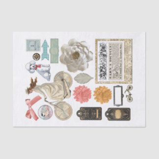 Assorted Collection of Random Ephemera Fussy Cuts Tissue Paper
