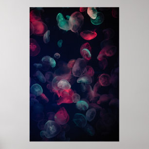 ASSORTED-COLOR JELLYFISH PAINTING POSTER