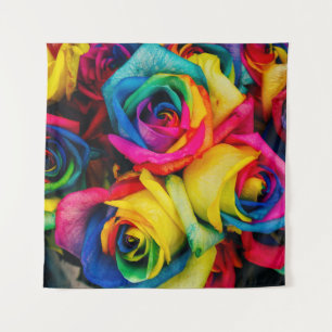 Assorted-color petaled flowers tapestry