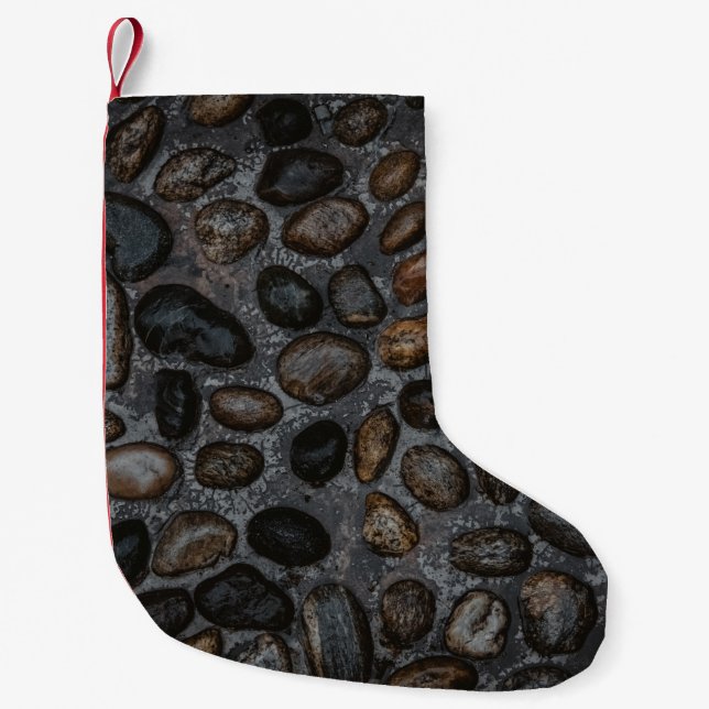 Assorted-color stones small christmas stocking (Front)