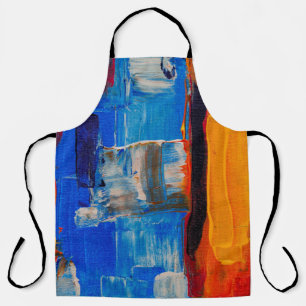 Assorted-colour abstract painting apron