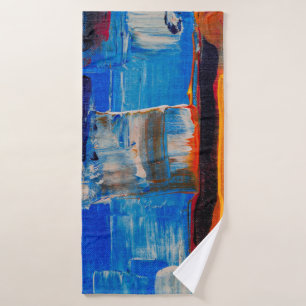 Assorted-colour abstract painting bath towel
