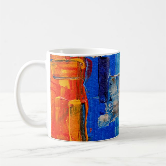 Assorted-colour abstract painting coffee mug (Left)