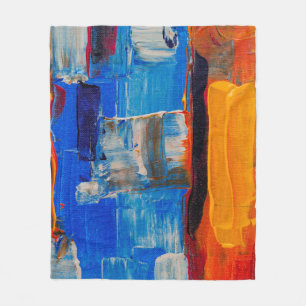 Assorted-colour abstract painting fleece blanket