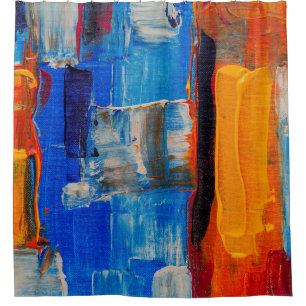 Assorted-colour abstract painting shower curtain