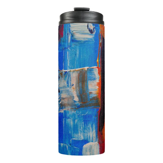 Assorted-colour abstract painting thermal tumbler (Front)