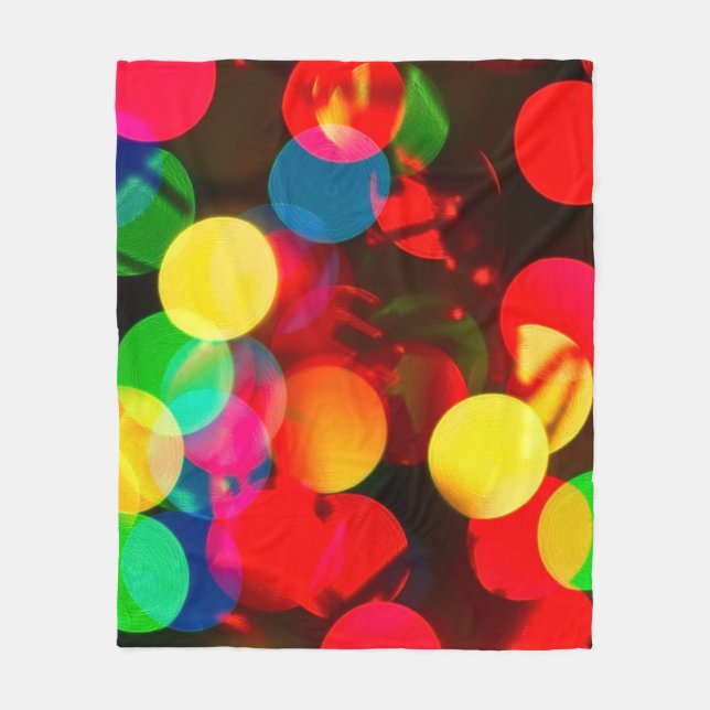 Assorted-colour bokeh lights fleece blanket (Front)