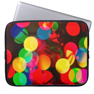 Assorted-colour bokeh lights laptop sleeve