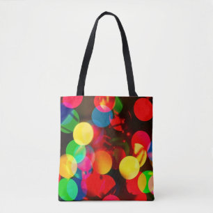 Assorted-colour bokeh lights tote bag