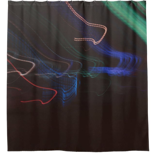 Assorted-colour LED lights illustration Shower Curtain (Front)