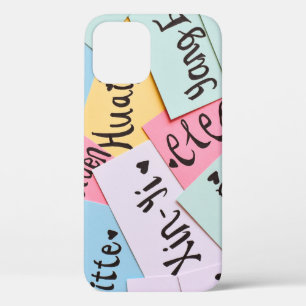 Assorted-colour of name cards iPhone 12 case
