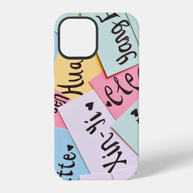 Assorted-colour of name cards iPhone case (Back)