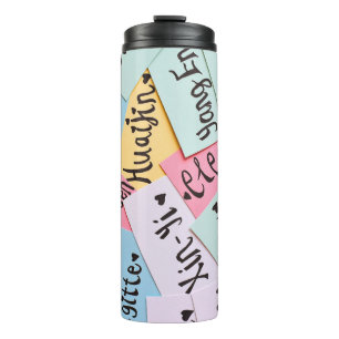 Assorted-colour of name cards thermal tumbler