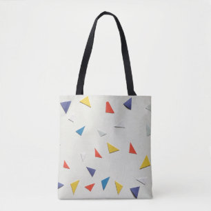 Assorted-colour paper pieces on white surface tote bag