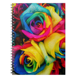 Assorted-colour petaled flowers notebook