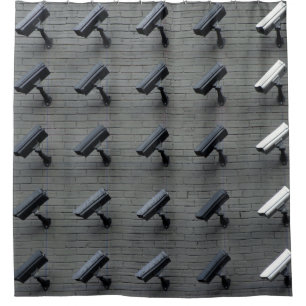 Assorted-colour security cameras shower curtain