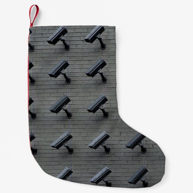 Assorted-colour security cameras small christmas stocking (Front)