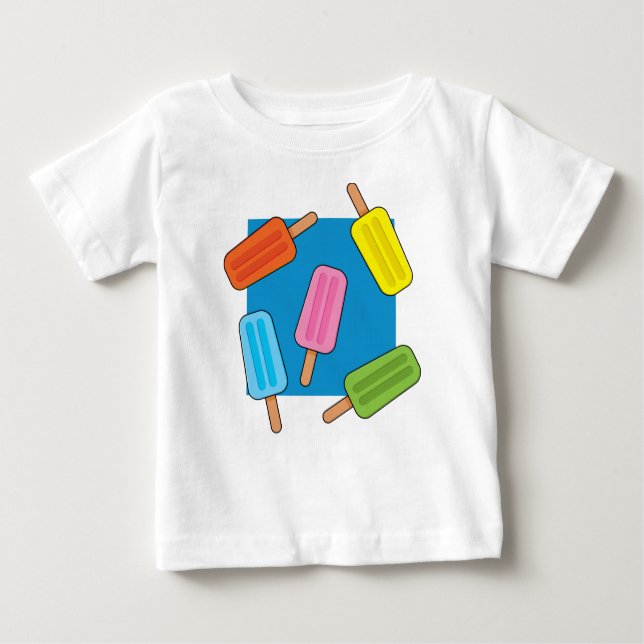 Assorted Colourful Popsicles Pattern Baby T-Shirt (Front)