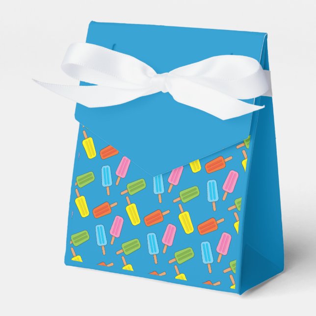 Assorted Colourful Popsicles Pattern Favour Box (Front Side)