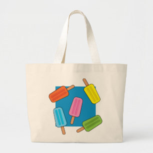 Assorted Colourful Popsicles Pattern Large Tote Bag