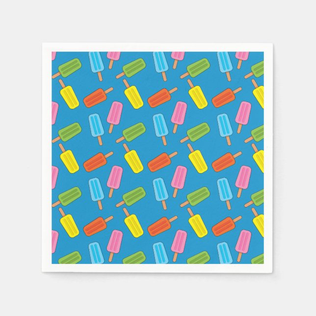 Assorted Colourful Popsicles Pattern Napkin (Front)