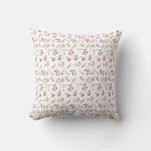 Assorted Delicate Flowers in Pattern Print Cushion