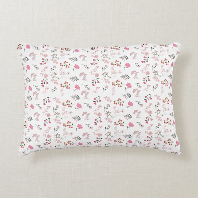  Assorted Delicate Flowers in Pattern Print Decorative Cushion (Front)