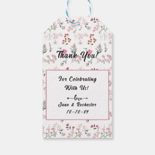 Assorted Delicate Flowers in Pattern Print Gift Tags