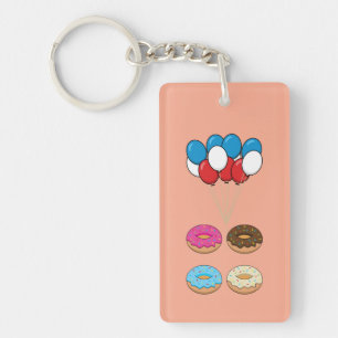 Assorted Donuts and Balloons Key Ring
