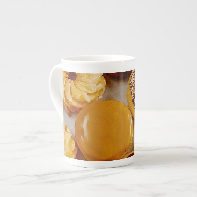 Assorted doughnuts bone china mug (Front Left)