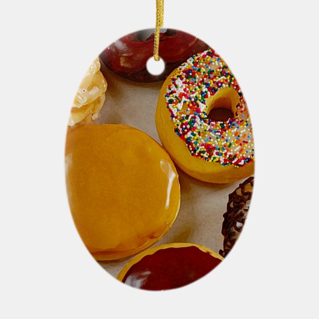 Assorted doughnuts ceramic ornament (Front)