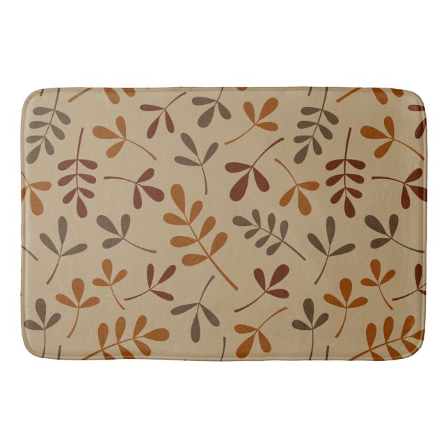 Assorted Fall Leaves Pattern Bath Mat (Front)