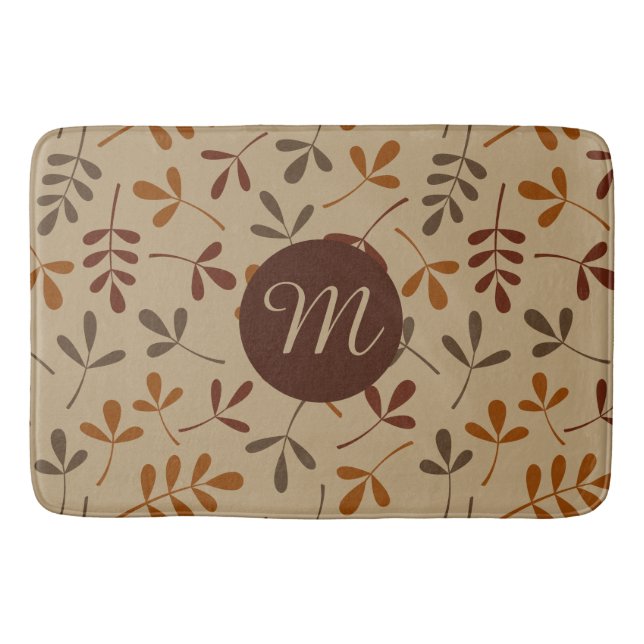 Assorted Fall Leaves Ptn (Personalised) Bath Mat (Front)