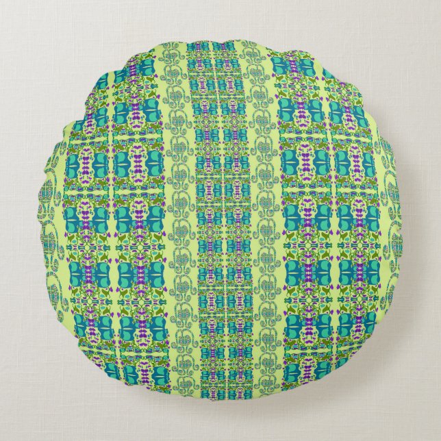 Assorted Floral Cupflowers Round Cushion (Front)