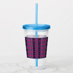 Assorted Floral Pinwheels Acrylic Tumbler