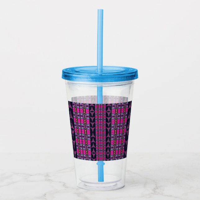 Assorted Floral Pinwheels Acrylic Tumbler (Front)