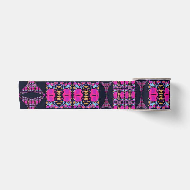 Assorted Floral Pinwheels Satin Ribbon (Front)