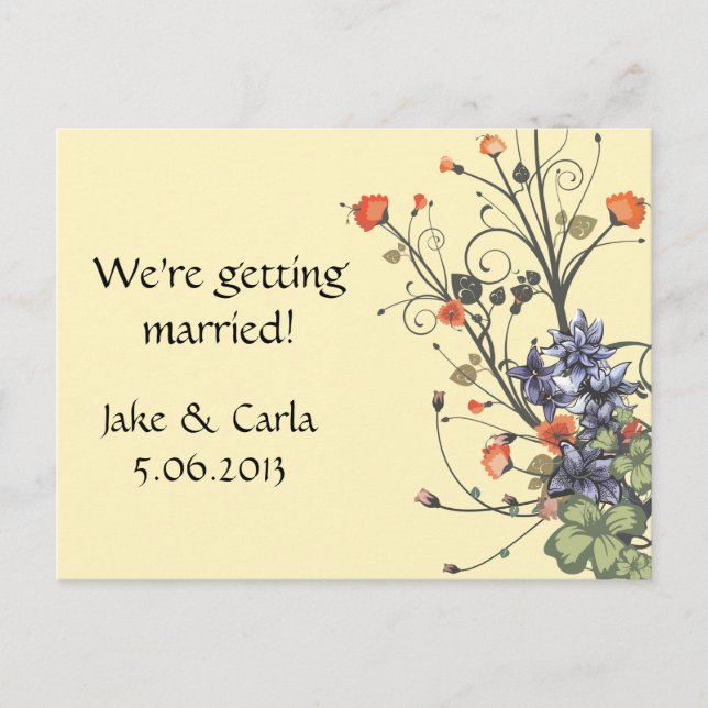 Assorted Flowers Invitation (Front)