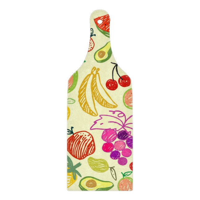 Assorted Fruit Doodle Pattern Cutting Board (Front)