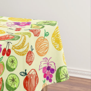 Assorted Fruit Doodle Pattern Tablecloth
