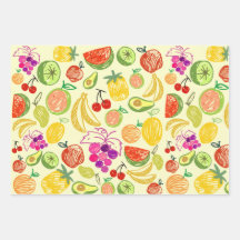 Assorted Fruit Wrapping Paper Sheets