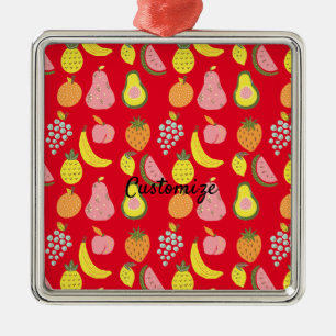 Assorted Fruits Collection Thunder_Cove Metal Ornament
