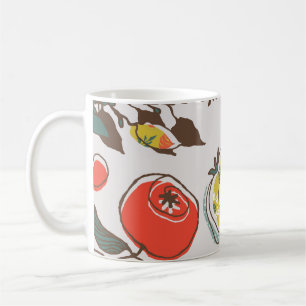 Assorted fruits, colourful seamless pattern. coffee mug