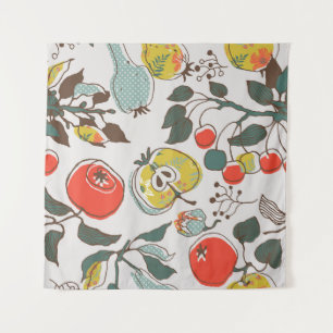 Assorted fruits, colourful seamless pattern. tapestry