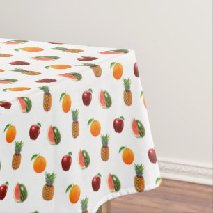 Assorted Fruits on White Tablecloth