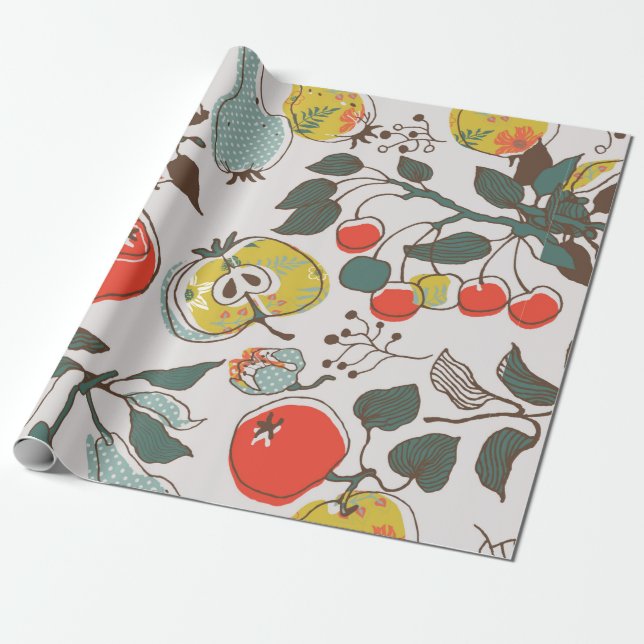 assorted fruits. seamless pattern wrapping paper (Unrolled)