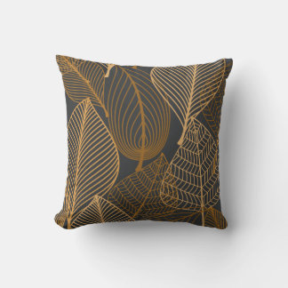 Assorted Gold Leaves Cushion