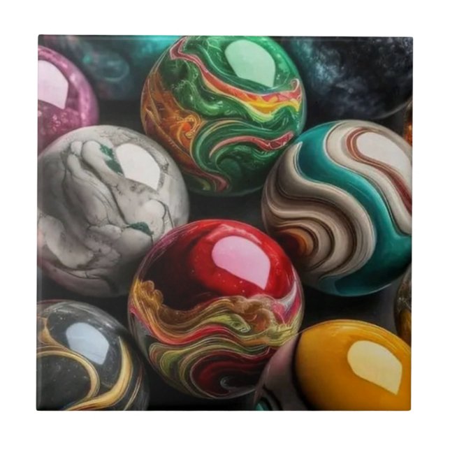 Assorted Hearts and Flowers Mosaic” Ceramic Tile (Front)