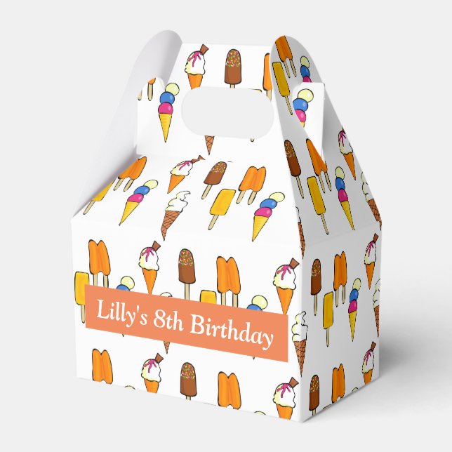 Assorted Ice Creams Birthday Favour Box (Front Side)